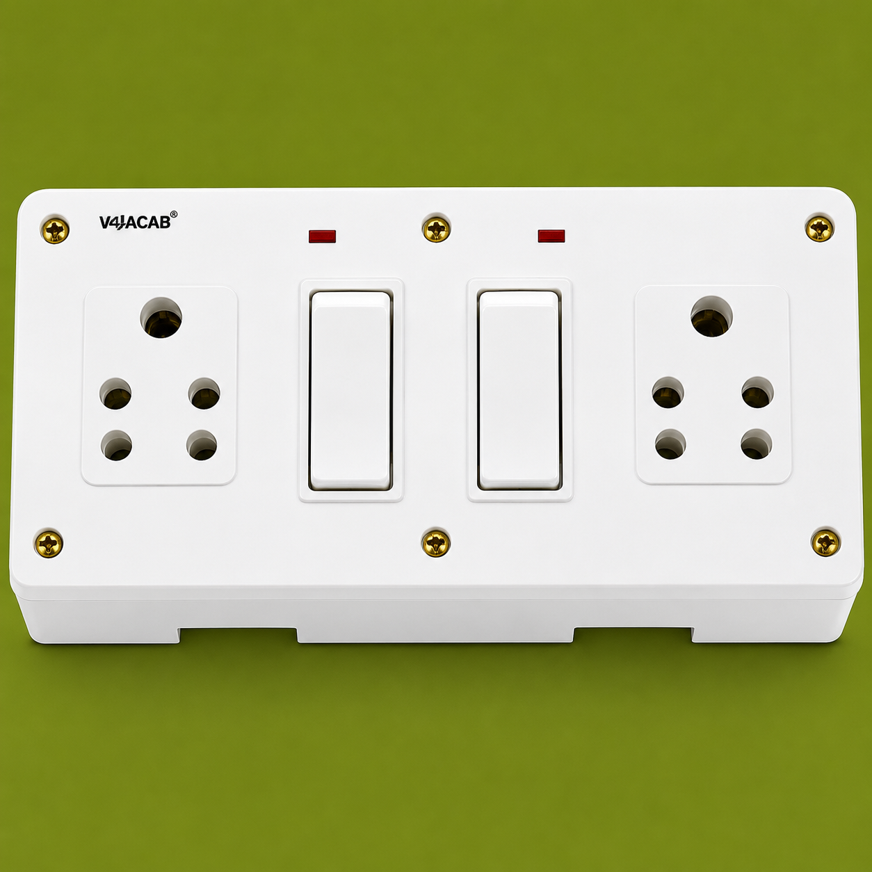 6A COMBINED WITH SHUTTER SOCKET (2+2)